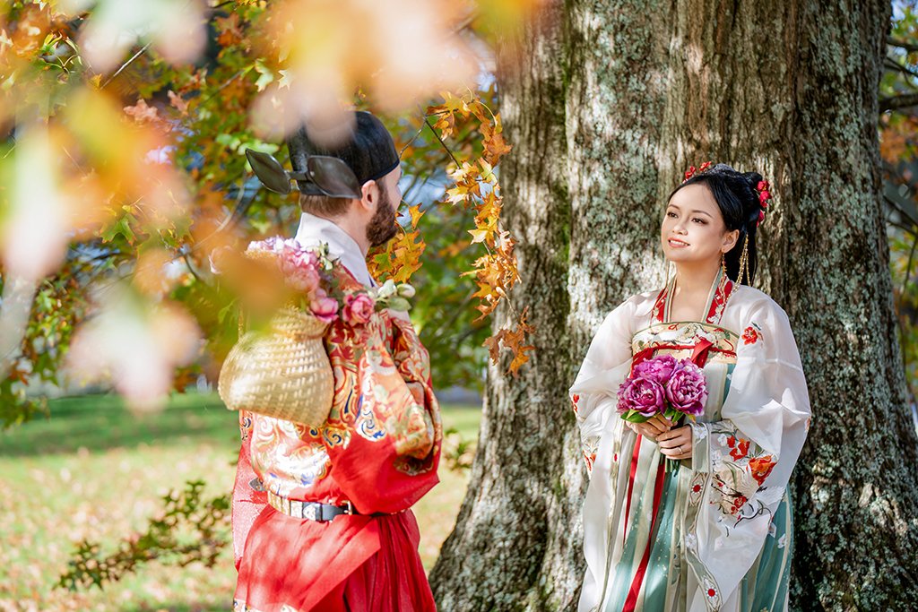 Hanfu couple photos in Auckland Domain